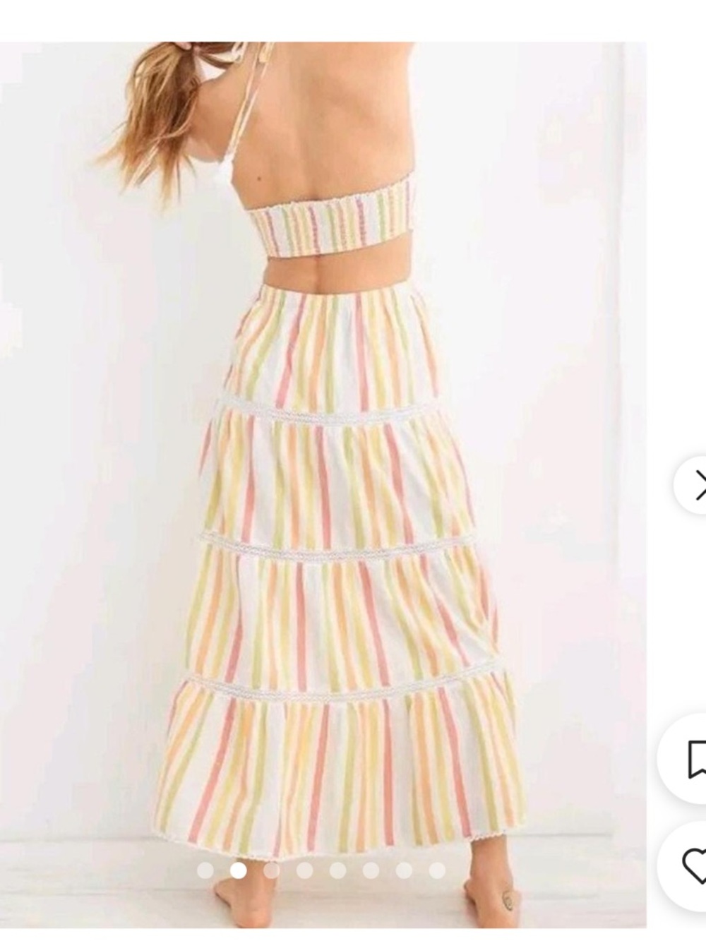 Aerie Pastel Multicolor Striped Halter Maxi Dress - Picture 2 of 5